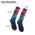 thumbnail image 2 of JUNZAN Cosmic Paint Swirl Pattern Fun Novelty Knee Warmer High Socks, 2 of 6