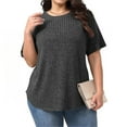 thumbnail image 6 of Neewe Womens Plus Size Round Neck T Shirts Short Sleeve Tops Casual Summer Tshirts Loose Fit Tee XL-5X, 6 of 8