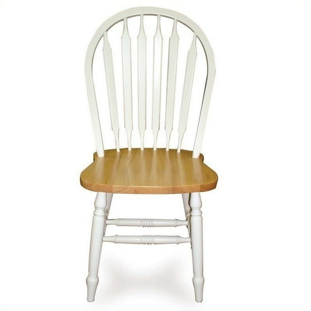 International Concepts Chaise de Salle à Manger Windsor en Blanc et Naturel