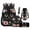 Black Floral Cat, variant on Jeiento 5-Piece Kids Backpack and Lunch Box Set Hedgehog Apple Water-Resistant Durable Polyester Cute Hedgehog School Bookbag Set for Boys Girls Elementary Back to School