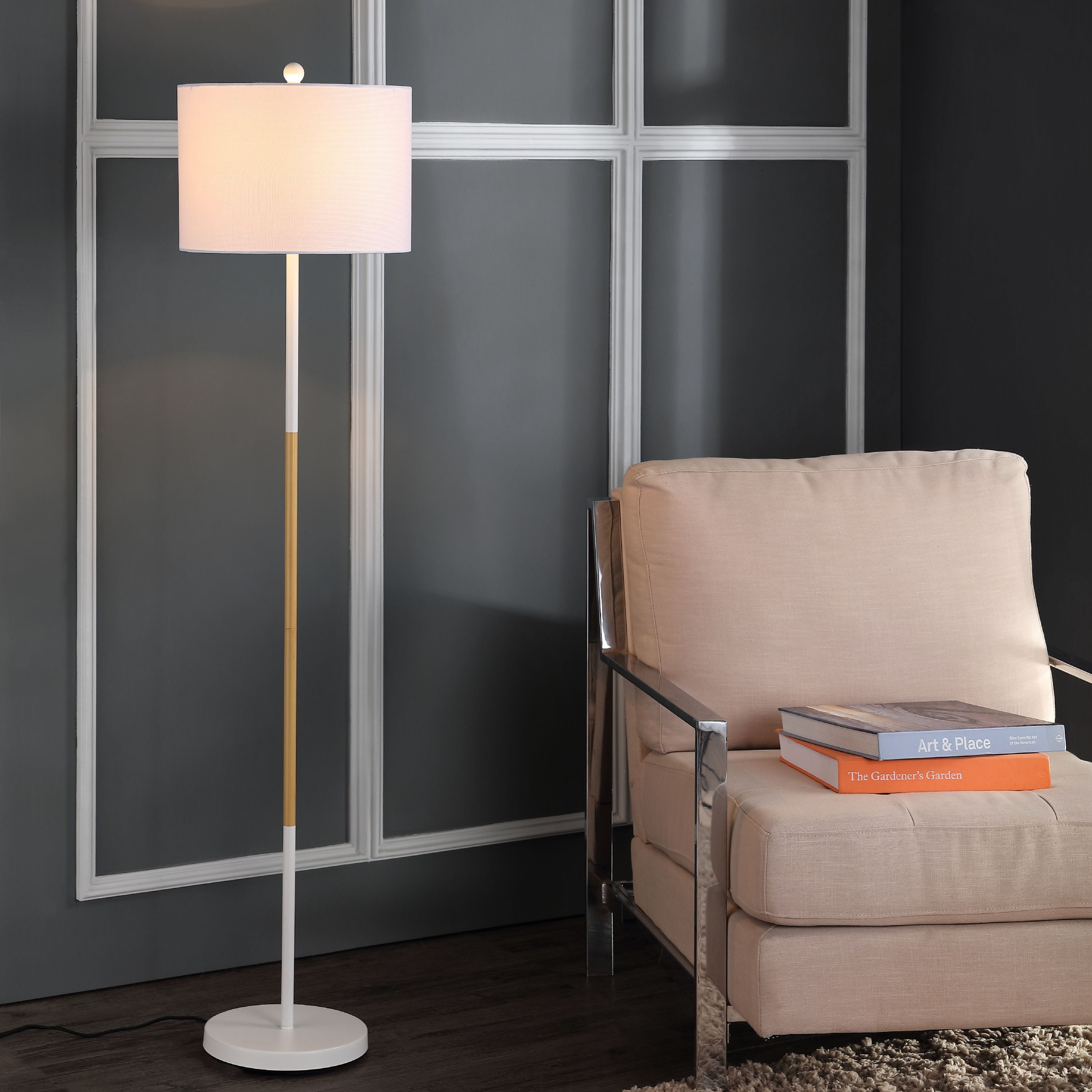 Safavieh Melrose Modern Glam 58.5 in. H Floor Lamp, White/Wood