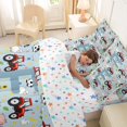 thumbnail image 5 of Catabedysis Cartoon Farm Tractor 7pcs Queen Bedding,Kawaii Pig Monogrammed E Design Bedding Comforter Set Queen,Colorful Stars Reversible For Boys, 5 of 7