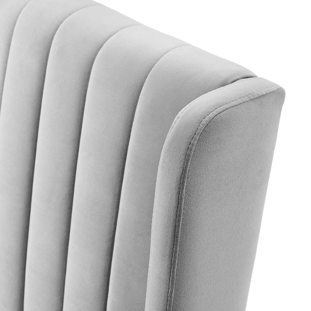 Modway Renew 19.5" Velvet Parson Dining Side Chairs in Light Gray (Set of 2)