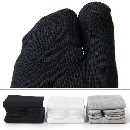 

Manfiter Elastic Cotton Tabi Toe Socks 3 Pairs(White Grey Black)