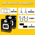 thumbnail image 2 of Aro de luz LED rectangular con Trípode 2.1 m | Luz ajustable | Batería recargable, 2 of 10