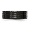 thumbnail image 3 of Auriga Stainless Steel Brushed Black IP-plated 8 mm Grooved Band for Women Size 12, 3 of 6