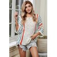thumbnail image 1 of POGLIP Women's Wide Sleeve Striped Beach Sweater, 1 of 6