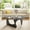 Elegant Black+Grey Glass, variant on Modern Glass Coffee Table for Living Room for Bedroom Living Room, Office, Dark Walnut, 35"