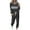 01-Dark Gray, variant on Ecqkame Outfit Sets for Women 2 Piece Casual Crew neck Long Sleeve Tops Drawstring pants Set Fashionable Printed Tracksuit with Pockets Gray S
