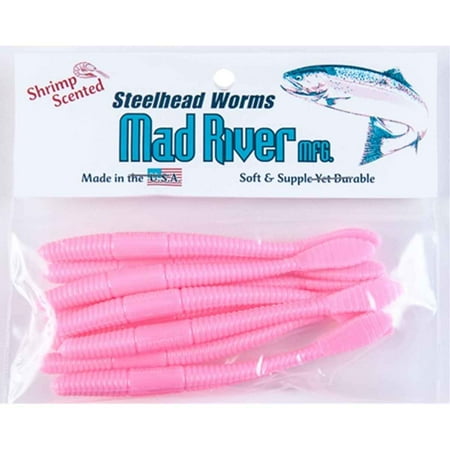 UPC: 0819378014034 | Mad River Mfg Steelhead Worm – Shrmp Pink 4