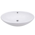thumbnail image 2 of Aquaterior 25" Large Bathroom Vessel Sink Oval Shaped Countertop Ceramic Basin with Drain Aquaterior Modern, 2 of 9