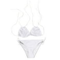 thumbnail image 3 of Danhjin Women Plus Size Two Piece Bikini Swimsuits with High Waisted BottomTummy Control Bathing Suits Sexy Swimsuit Neck Push Up Bathing Suits, 3 of 5