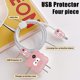 thumbnail image 2 of (Rosa) Serie divertida del protector del cable del cargador del iPhone de Emoji, forma ondulada linda, protector del cable de datos USB, protector del cable del cargador, 2 of 5