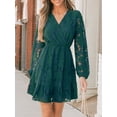 thumbnail image 6 of Cupshe Women's Floral Lace Peasant Sleeve Mini Dress, Sizes S-XL, 6 of 7