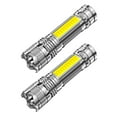 thumbnail image 2 of Visland 2 Pcs LED Flashlight 4 Modes Adjustable USB Rechargeable Super Bright Portable Outdoor Fishing Hiking Camping Handheld Torch, 2 of 7