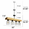 thumbnail image 5 of Lalia Home 32" Farmhouse 4-Light Beam Pendant, Light Wood, 5 of 9