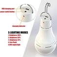 thumbnail image 5 of Bombilla LED alimentada por energía solar: linterna portátil con carga USB, lámpara de lectura para interiores, oficina, cocina, con panel solar, 2 lámparas, 5 of 5