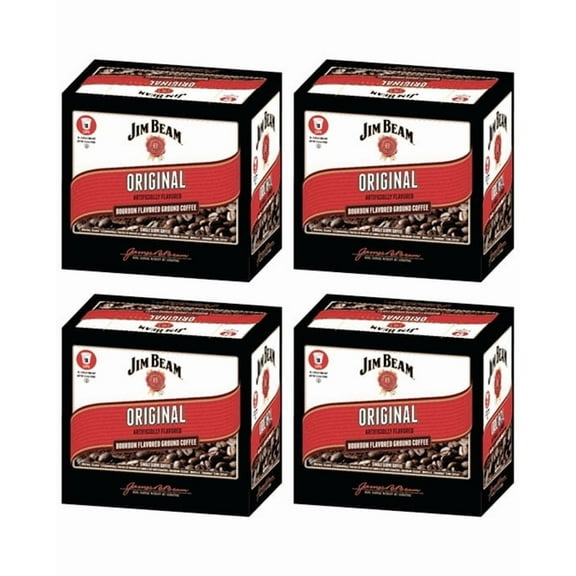 Jim Beam Original Bourbon Flavored Medium Roast Coffee, 72 Count (18 Count, Pack of 4)
