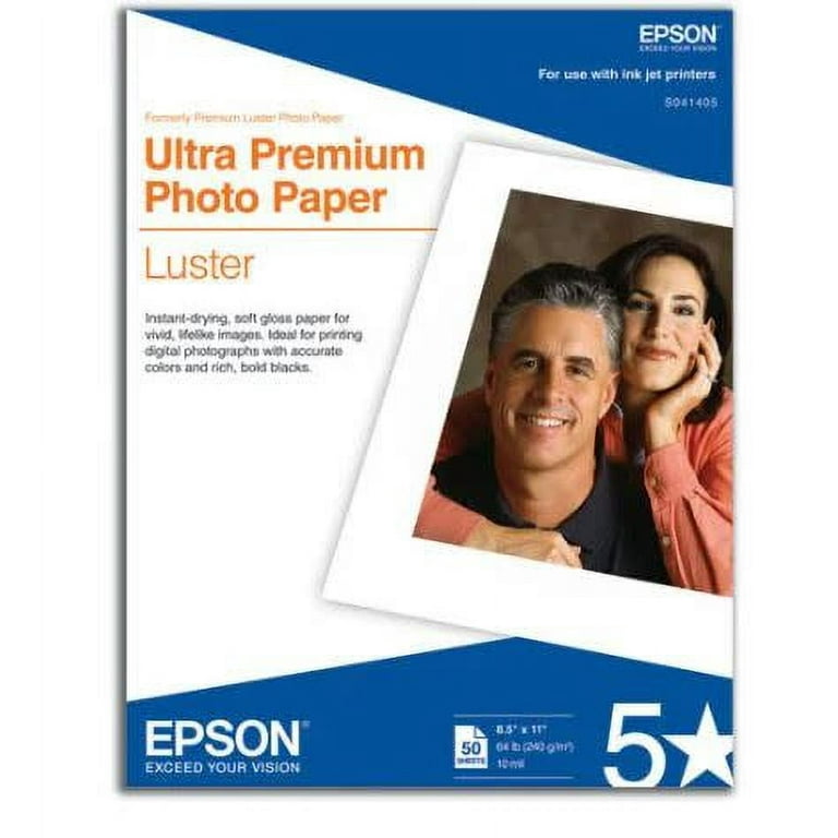 Epson, EPSS041405, Ultra Premium Luster Photo Paper, 50 / Pack, White Epson, EPSS041405, Ultra Premium Luster Photo Paper, 50 / Pack, White