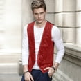 thumbnail image 2 of Rovga Jackets For Mens Sleeveless Coats Fall Winter Lapel Sequin Tops Outdoor Vests Durable Going Out Men Clothings M Red, 2 of 5