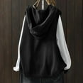 thumbnail image 4 of FAOWME Women's Hooded Knit Vest With Pockets Sleeveless Solid Color Open Front Buttons Fashion Comfortable Sweater For Fall Winter Daily Wear Black Xxxl, 4 of 4