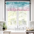 thumbnail image 5 of Turquoise Pink Ombre Valances for Windows Abstract Coastal Ocean Waves Gradient Rod Pocket Curtain Valance Window Treatment Short Curtains for Kitchen Living Room, 60"x18", 5 of 5