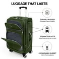 thumbnail image 4 of New York Xpress 32" Softside Large Checked Luggage Lightweight Expandable Suitcase with Spinner Wheels, Green/Grey, WD8815, 4 of 12