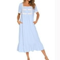 thumbnail image 2 of SWSMCLT Women's Victorian Vintage Lounge Dress Lace Light Loose Long Adorable Night Gown Home Night Dress Hollow Out Sky Blue X-Large, 2 of 5