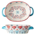 thumbnail image 1 of Vintage Flowers Pattern Ceramic Bakeware Casserole Dish Baking Pan Bakers Lasagna Pans Soup Bowl, 1 of 6