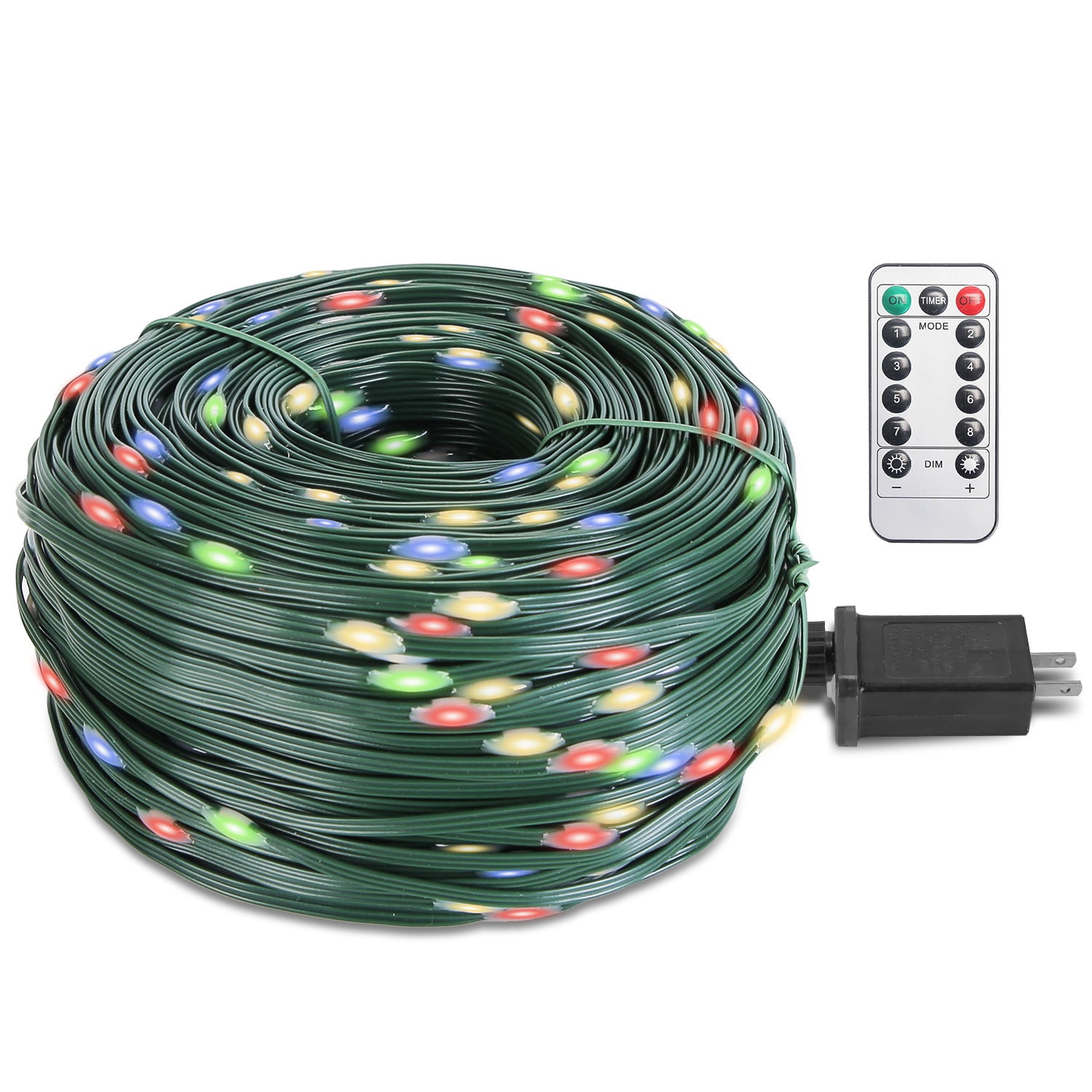Moclever Christmas String Lights Outdoor, 330ft Plug in Christmas Decoration Lights with 1000 LEDs Remote IP44 Waterproof 8 Lighting Modes 8 Brightness Timer for Xmas House Holiday Decor, Color