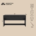 thumbnail image 4 of Novara Contemporary 60" Writing Desk in Black (2-Drawer), 4 of 8