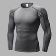 thumbnail image 2 of NinXxx Men's Tight Fitting Fitness Sports Running Long Sleeve Tee Grey XXL, 2 of 4