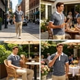 thumbnail image 6 of Breeze Polo Shirts for Men Color Block Henley Short Sleeve T Shirts Causal Athletic Golf Tees, L, 6 of 7