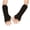 Black, variant on Women Long Cable Knit Fingerless Arm Warmers Warm Elastic Half Finger Knitted Wrist Cuffs Matching Various Solid Colors Brown One Size