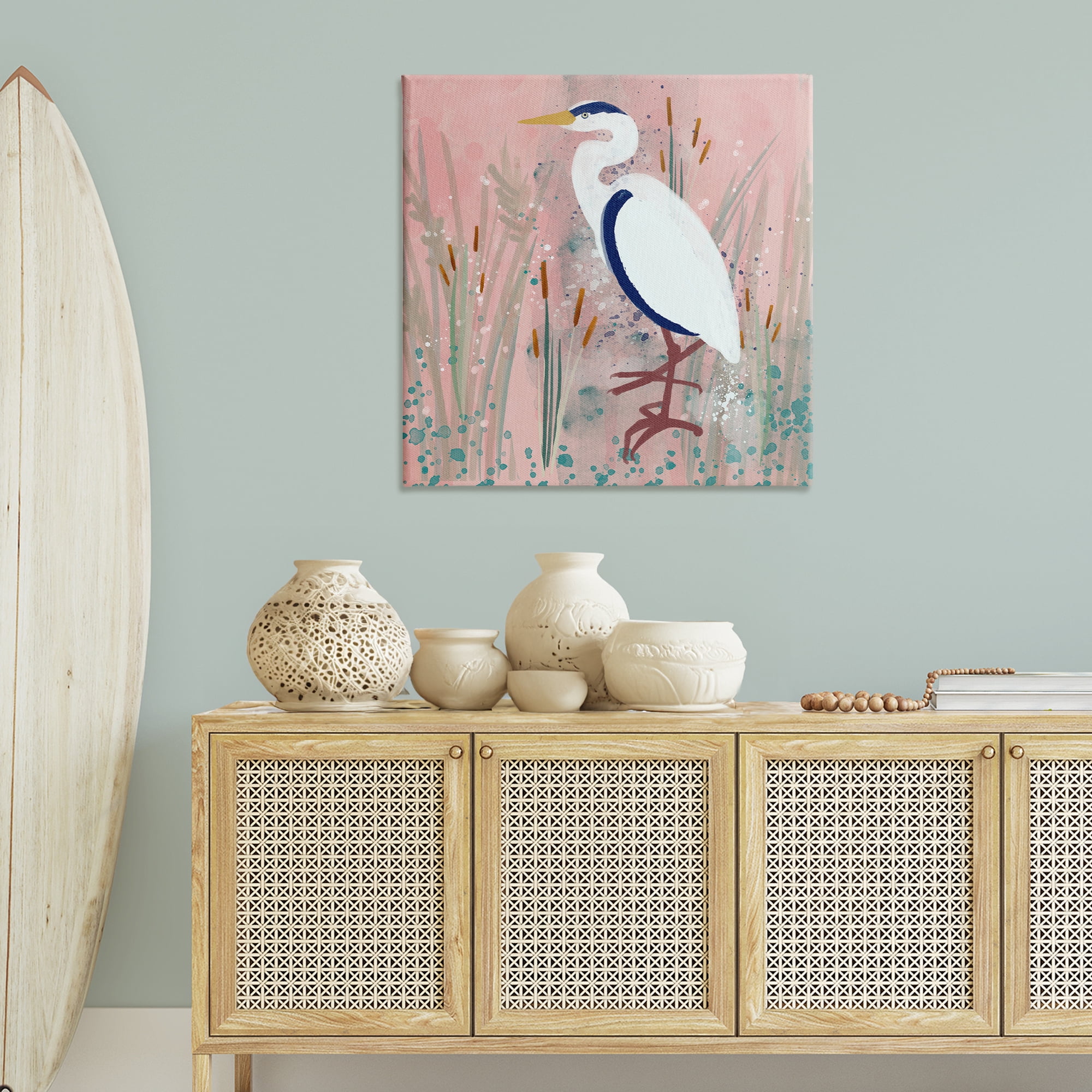 Stupell Industries Coastal White Bird Animals & Insects Painting Gallery Wrapped Canvas Art Print Wall Art, 36 x 36