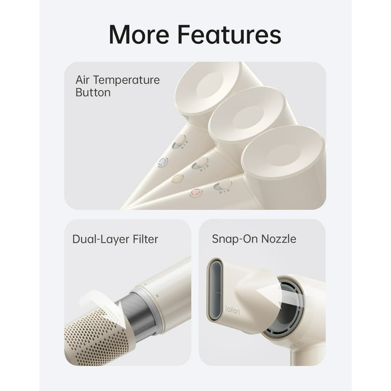 Laifen SE Lite Hair Dryer, 100,000 RPM High Speed Motor & 150