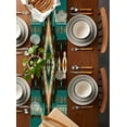thumbnail image 2 of Southwestern Boho Table Runner-Cotton Linen- 90 Inch Holiday Dresser Scarves, Teal Brown Aztecs Farmhouse Ethnic Tablerunner for Kitchen Coffee/Dining Bedroom Living Room Dinner Scarf Décor 13x90, 2 of 9