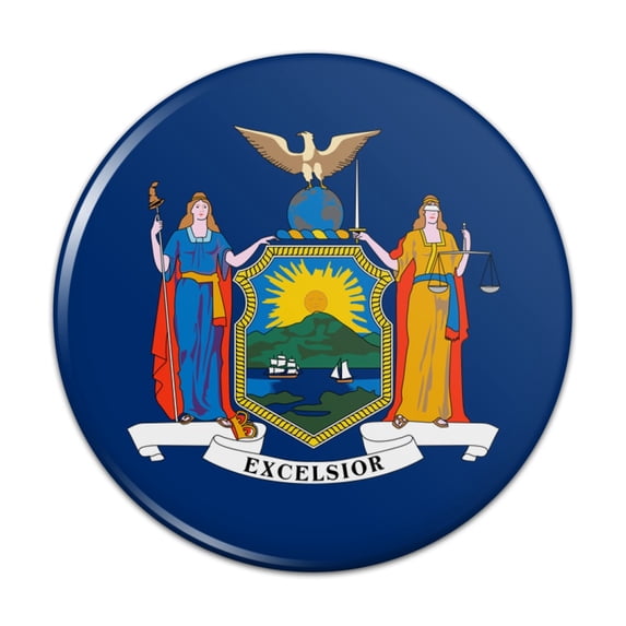 New York State Flag Pinback Button Pin