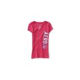 thumbnail image 1 of Aeropostale Vertical Nyc 87 playera adornada con cuello en V para mujer, rosa, mediano Aeropostale Camiseta adornada, 1 of 1