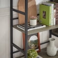 thumbnail image 6 of Triple Wide 5 Tiers Book Shelf with Baffles, Industrial Bookcase with Open Display Shelves, Retro Large Etagere Display Rack with Metal Frame for Living Room Bedroom Home Office, Grey, 6 of 9