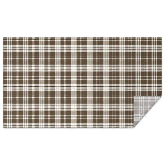 Brown and White Checkerboard Checkered Rectangle Tablecloth 60"x102",Waterproof Polyester Rectangle Table Cloth, Wipeable Spillproof Polyester Tablecloth for Dining, Camping, Indoor and Outdoor