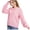 Pink, variant on Lovskoo 2024 Sweaters for Women Trendy Solid Casual Round Neck Loose Long Sleeve Sweater Pink