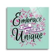 thumbnail image 1 of Embrace Unique Mint Pink Foliage 12 x 12 Glass Wall Hanging Sign, 1 of 4