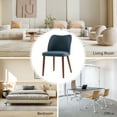thumbnail image 6 of Modern Upholstered Dining Chairs Armless Side Chairs Set of 2 Curved Backrest Solid Wood Legs Dining Room Kitchen Navy, 6 of 9