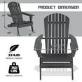thumbnail image 4 of CL.HPAHKL Set of 2 Folding Adirondack Chair, Outdoor Wooden Patio Chairs Lawn Chairs, Fire Pit Lounge Chairs for Garden Backyard Porch Pool Deck Firepit, Grey, 4 of 7