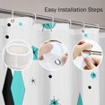 thumbnail image 6 of Shower Curtain Waterproof Polyester Fabric 72 x 72 inches Customizable Retro Turquoise Diamonds Starbursts Color Mid Century Modern Set with Hooks Decorative Bathroom Curtains, 6 of 6