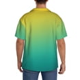 thumbnail image 5 of Haiem Teal To Yellow Gradient Men's Casual Shirts Short Sleeve Button Down Shirts Fashion Textured Summer Beach Shirt-Large, 5 of 7