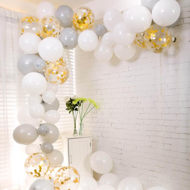 102 Pack Diy Balloon Garland Kit Balloon Arch Party Decorations White Gray Clear Walmart Com 102 Pack Diy Balloon Garland Kit Balloon Arch Party Decorations White Gray Clear Walmart Com