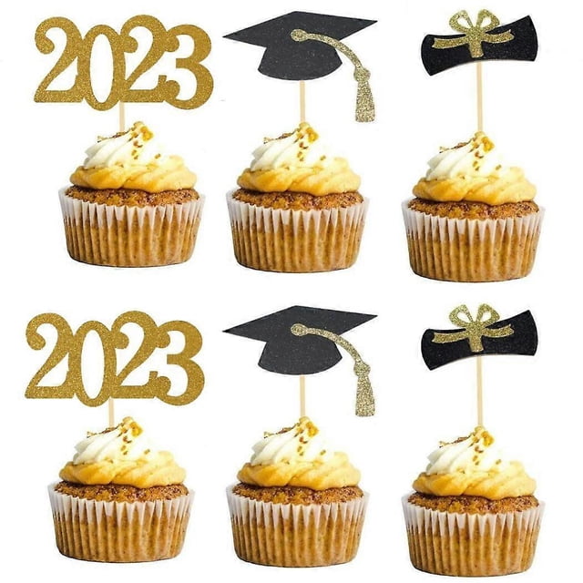 36pcs graduation cake topper Decoration cake topper 2023 graduation Decoration graduation cake topper Decoration graduation Ceremony Party Diploma (go