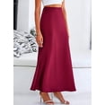 thumbnail image 6 of Women Fall Skirts Business Casual Clothes High Waisted Cocktail Party Wedding Guest Mermaid Maxi Skirt Wine Red M, 6 of 10